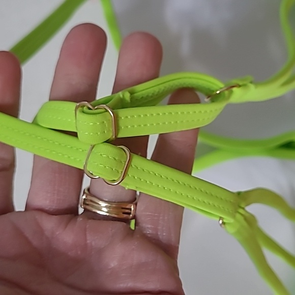 NWT Colloyes Neon Green Push-up Bikini Top size Small - Picture 3 of 8